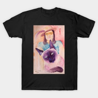 Woman and Cat T-Shirt